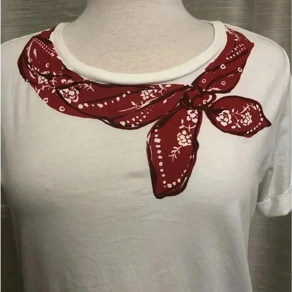 KATE SPADE Red Bandana Scarf Graphic Shirt - Picture 2 of 5